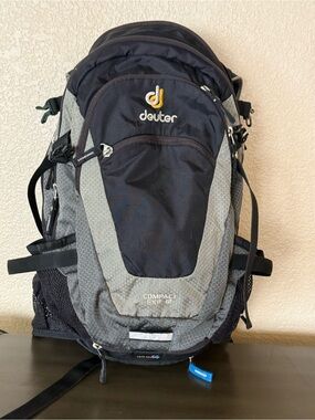 Deuter Compact EXP 12 Hiking Backpack Hydration Pack Gray Black